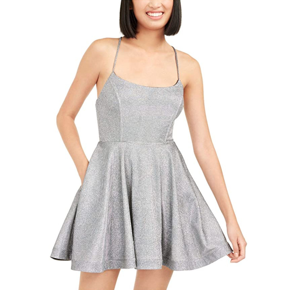 Speechless | NWT Juniors Silver Shimmer Mini Fit Flare  Dress Size 13